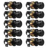 Probrico (10 Pack Black Privacy Locks, Keyless Interior Door Knobs (Cylindrical Shape Knob), Contemporary Hardware for Bathroom 
