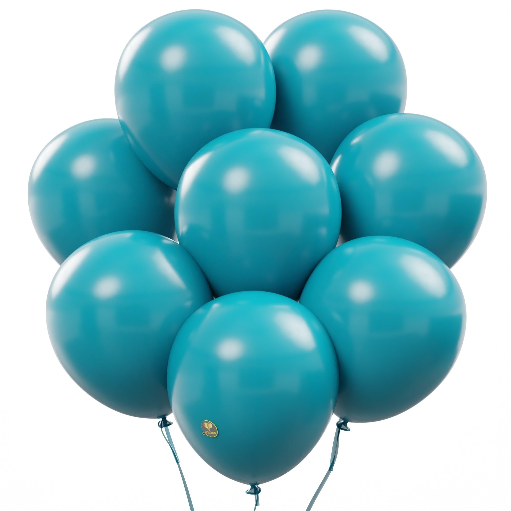 AFTERLOON Biodegradable Balloons Teal Blue 12 Inch 100 Pack, Matte Color Thickened Extra Strong Latex Helium Float, for Baby Sho
