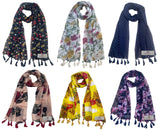 Fusfus WomenS Printed Chiffon Scarves And Stoles, Free Size(Multicolour, Fs1736) Pack Of 6 (Multicolor1)