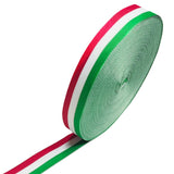 Green/White/Red Grosgrain Ribbon 1 Inch, 55 Yards Double Faced Polyester Striped Fabric Christmas Ribbon for DIY Crafts Gift Wra