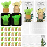 Wettarn 30 Sets Emotional Luminous Cactus Stress Ball Gifts Bulk Christmas Appreciation Gift Cute Cactus Squeeze Mini Stress Rel