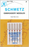 EuroNotions Embroidery Machine Needles, Size 14/90, 5 Per Package