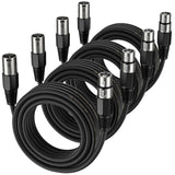 EBXYA XLR Cable 6ft 4 Packs - Balanced Microphone Cable with 3-Pin XLR Male to Female Mic Speaker Cable, Black