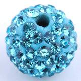 RUBYCA Pave Czech Crystal Disco Ball Clay Beads fit Shamballa Jewelry (20pcs, 12mm, Aquamarine Blue)