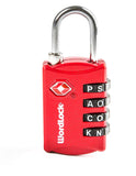 Wordlock LL206RD TSA Approved Combination Luggage Lock 4 Dial, Red, Normal