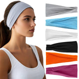 HSEM Headbands for Women - 6 Pack Wide Elastic Hairbands | Ultra-Soft Moisture Wicking Sports Headband | Non-Slip Accessories Ba