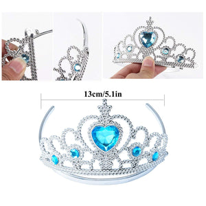 Arabian Princess Wig for Girls Jasmine Braid with Princess Tiara Princess Dress Up Costume Cosplay Halloween Accessories for Kid