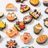 BERMRO 20pcs Thanksgiving Silicone Focal Beads Autumn Gnome Pumpkin Random Focal Beads Bulk for Bead Pens Jewelry Bracelet Makin