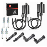 MOTO1988 Ignition Coil Pack R+L & spark plug + Cap For Honda Nighthawk 750 CB750 1991-2003