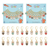 NBEADS 20 Pcs 5 Colors Owl Stitch Markers, Alloy Enamel Crochet Charms Stitch Marker Knitting DIY Gift for Knitting Weaving Sewi