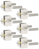 Asidrama 6 Pack Brushed Satin Nickel Passage Door Handles, Door Lever with Door Knobs Indoor for Bedroom or Bathroom, Heavy Duty