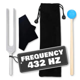 432 Hz Tuning Fork Set - 7.2 Deformation Resistant Chakra Tuning Forks made of Aluminum Alloy with Reflex Hammer, Cleaning Cloth