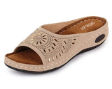 ORTHO JOY Ladies Extra Soft Comfortable Flip Flops, beige, 7 UK