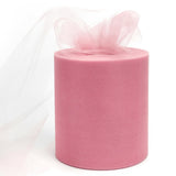 6 x 200 Yards Dusty Rose Tulle Fabric Rolls, Matte Spool Tulle Ribbon for DIY Tutu Skirt Wedding Decoration Baby Shower Birthday