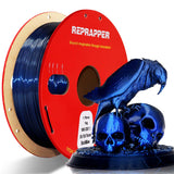 RepRapper Glitter Black Blue Gradient 3D Printer Filament, Beautiful Color Change 1.75 Silk PLA, Dual Color 1KG PLA Filament (2.