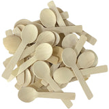 200pcs 4 inch Mini Wooden Spoons, Biodegradable Compostable Birchwood, Food Grade Disposable Spoons Disposable Wooden Cutlery fo