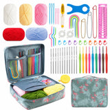 Sandra 58Pcs Crochet Kit For Beginners With Yarn, Crochet Hooks, Needles, Stitch Markers & Craft Accessories With Storage Case, 