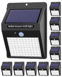10 Pack Outdoor Solar Lights, 3 Modes/100LED Wireless Solar Security Lights with Motion Sensor - IP65 Waterproof, Suitable for F