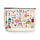Funny Paris Travel Gifts for Women Makeup Bag France Paris Lovers Gift Birthday Mothers Day Anniversary Cosmetic Bag Travel Toil