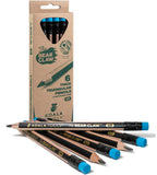 KOALA TOOLS | Bear Claw Pencils 1Pack (6 Pencils) Fat, Thick, Triangular Grip, ExtraDark 6B Graphite Core with Eraser Suit