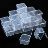 48 Packs Clear Small Plastic Containers Transparent Storage Box with Hinged Lid for Small Items Crafts Jewelry (2 x 2 x 1.4 Inch