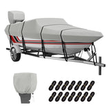 VINPATIO Trailerable Boat Cover, 600D Solution-Dyed Bass Boat Cover, 20-22 ft Heavy Duty 100% Waterproof Boat Covers Fits V-Hull