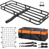 WEIZE Hitch Cargo Carrier Basket for SUV, Truck - 53x19 Inches, 500LB Capacity, with Waterproof Bag, Net Strap, Tightener, Powde