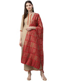 Anni Designer Women'S Cotton Solid Kurta With Palazzos & Dupatta (Beige Xl),Beige,XL