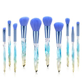 Kingtree Makeup Brush Set, 10PCS Crystal Makeup Brushes Premium Synthetic Foundation Powder Concealers Eye Shadow Blush Make Up 