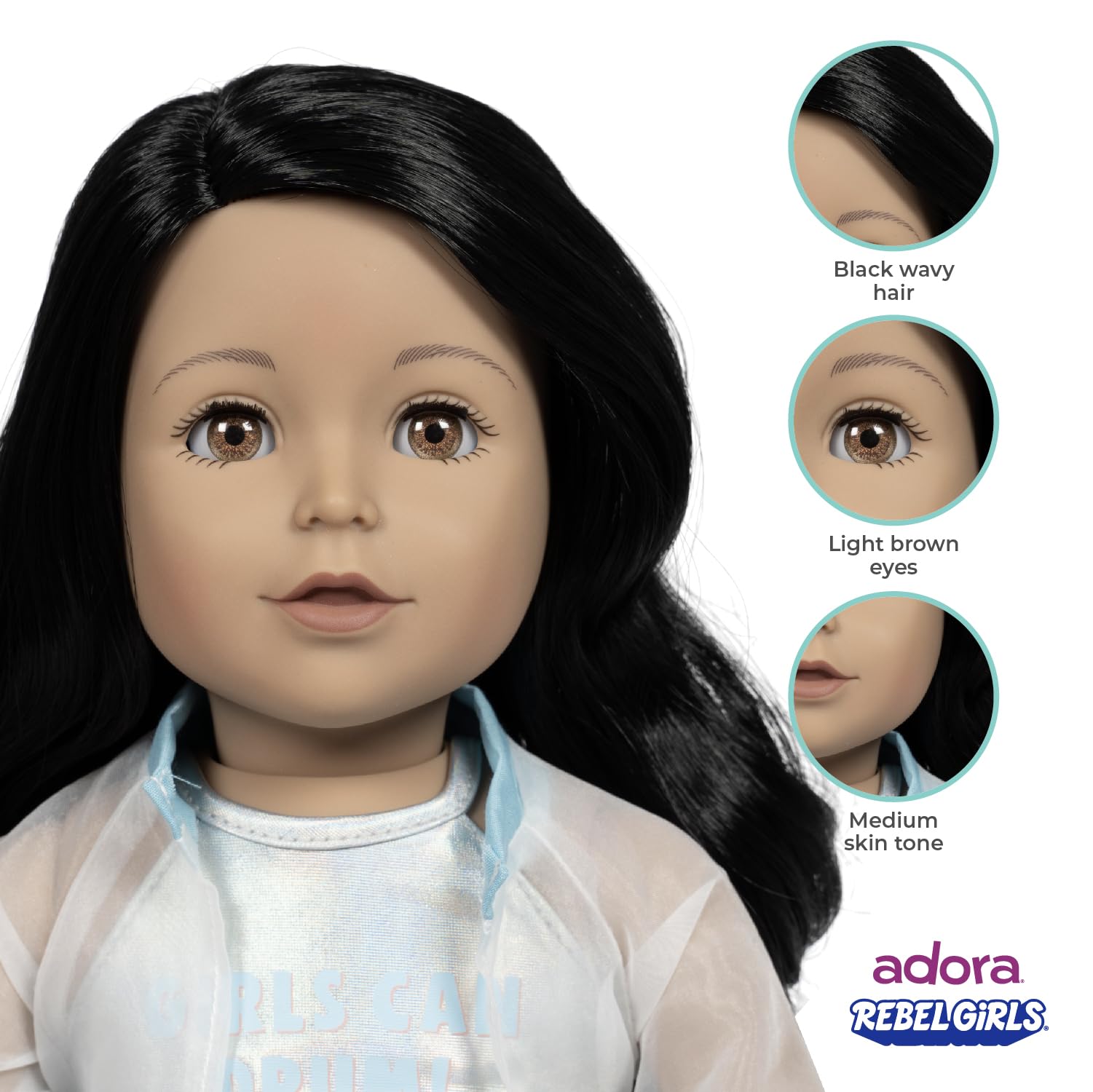 Adora 18 Rebel Girls Doll Collection - Inspired by Good Night Stories Rebel Girl Books - Premium Quality Soft and Movable Doll