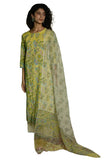 Gosriki Women'S Rayon Blend Straight Printed Kurta With Pant & Dupatta (Ribas Green-Gs_3Xl_Green_Xxx-Large),Green,3,B0DGL4JD5W