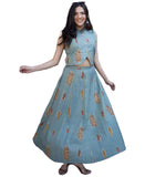 Anni Designer Women'S Rayon Viscose Printed Skirt And Top Dress Set (Bijapur Green-Vks01_S_Green_Small),Green,S