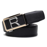 Zacharias MenS Faux Leather Belt Automatic R Buckle Ass18 (Black;Free Size)