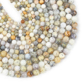 Yochus 60pcs White Opal Round Smooth Stone Beads for Bracelet Making