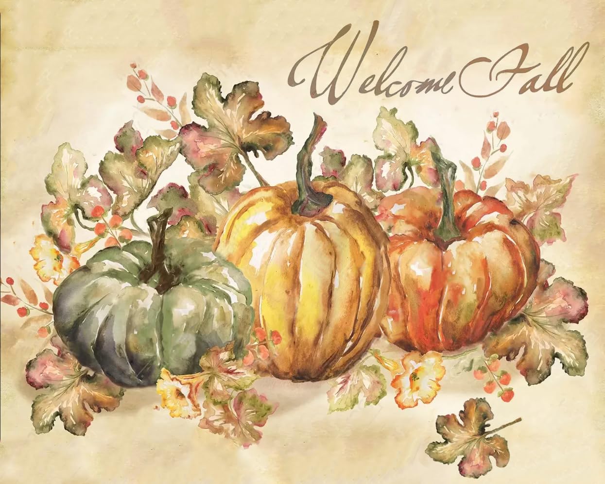 Apcufir Fall Paint by Numbers for Adults,Pumpkin Paint by Numbers Kits for Beginner,Autumn Paint by Number on Canvas for Holiday