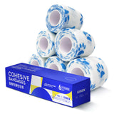 RISEN Cohesive Bandage 2x 5 Yards, 6 Rolls, Self Adherent Wrap Medical Tape, Adhesive Flexible Breathable First Aid Gauze Id