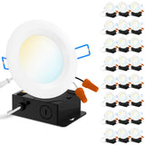 Sunco 24 Pack 6 Inch LED Recessed Light, Ceiling Canless Recessed Lights, Baffle Trim Ultra Thin, 850 LM, 10W, 3000K Warm White,