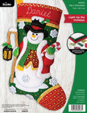 Bucilla, Light Up The Holidays, Felt Applique 18 Stocking Making Kit, Perfect for DIY Arts and Crafts, 89587E