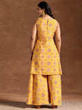 Libas Women'S Silk Blend Printed Kurta Set (36813_Yellow