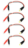 Invento 4Pcs Male Dc Jack Plug 5.5Mm X 2.1Mm With Crocodile Alligator Clip 20 Awg Silicone Wire For Cctv, Dc Connections, Diy Pr