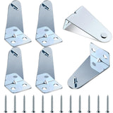 Ferraycle 8 Set Metal Blinds Hold Down Brackets 1.8 inch Silver Bottom Rail Holder Replacements Blind Brackets with Screws for H