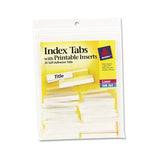 Avery 16230 Index Tabs W/Printable Inserts, 11/2Inch L, 25/PK, Clear