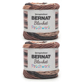 Bernat Blanket Patchwork Coffee Bar Yarn - 2 Pack of 300g / 10.5oz - 100% Polyester - #6 Super Bulky - 220Yards - Knitting/Croch