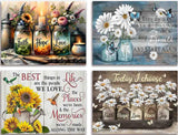 Tiwabb 4 Pack Diamond Art Kits for Adults Beginners,Inspirational Flower Diamond Painting Kits for Adults,5D Full Drill DIY Diam