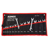 SUNEX TOOLS 9914M Metric Angle Wrench Set, Fully Polished, 6mm 19mm, 14Piece