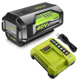 Zuyitoku High Capacity 6000mAh Replacement for Ryobi 40V Battery and Charger Compatible with Ryobi 40 Volt Battery Lithium OP404