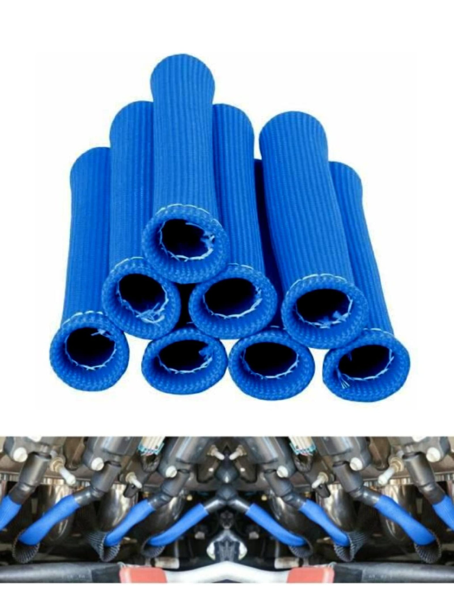 Spark Plug Wire Protection 2500 Degree High Temp Heat Tape Protect 8-Pack(Blue)