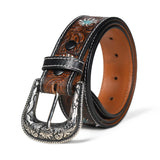 Mahetri Antique Western Leather Belt For Men (32 44) With Designed Heavy Buckle | Premium Handmade Leather Belt | Genuine & 