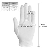 100% Cotton Gloves, 6 Pairs White Cotton Gloves For Women Dry Hands Eczema Serving - Archival Coin Jewelry Inspection Gloves (6