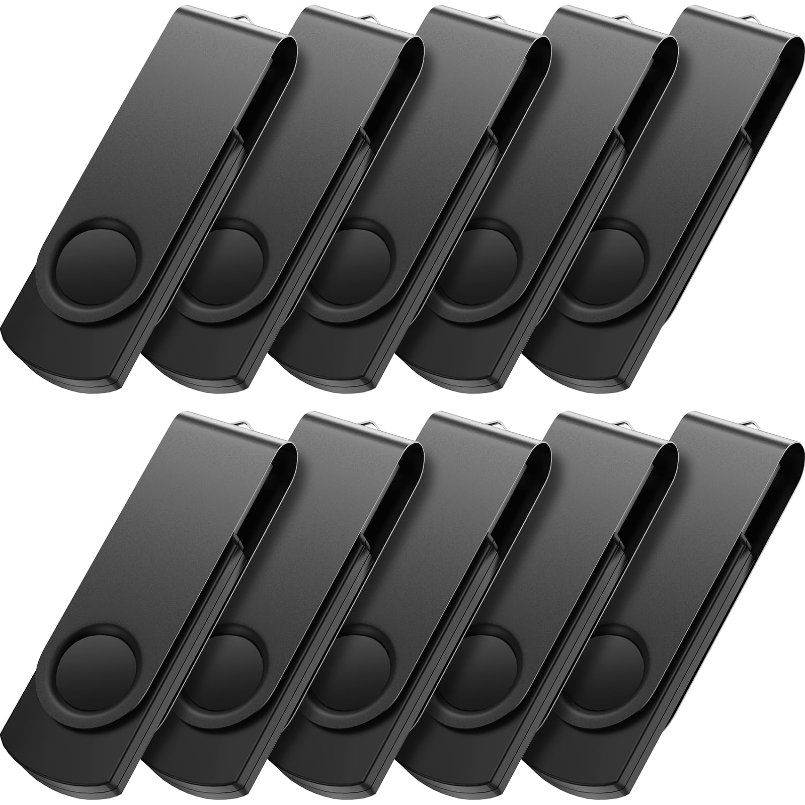 16GB USB Flash Drive 10 Pack Thumb Drive Kepmem USB 2.0 Flash Drive Bulk Metal USB Memory Stick Swivel Pendrive Keychian Design 